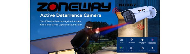 POE kamera Zoneway NC967 colorvu, SOUND/LIGHT alarm