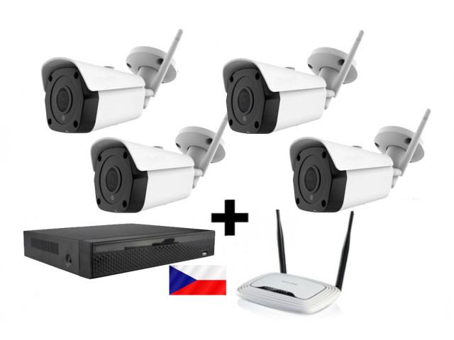 Kamerový WiFi IP set - 4x ZONEWAY NC950 5MPx, NVR2104 a WiFi router