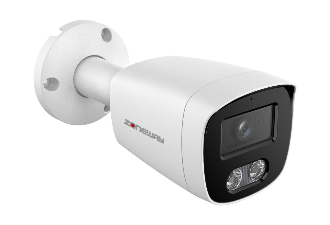 8MPx 4K POE IP SONY bullet kamera, IR+WARM light, IVA | ZONEWAY NC981