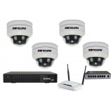 5MPx PTZ kamerový IP POE set - 4x MINI PTZ NVR 3016, router, POE switch 4 + 1| ZONEWAY 4-PTZ4XC50+3016