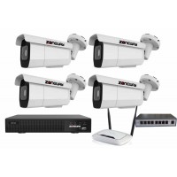 8MPx ZOOM kamerový IP POE set - 4x NC971, POE switch 4 + 1, NVR | ZONEWAY 4-NC971-3016