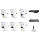 Kamerový set 6 kamer: mini IP kamera PTZ 6 Mpx, zoom 4x, PoE switch 8+1, NVR3016 | ZONEWAY 6-X4DM6S-3016