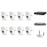 Kamerový set 8 kamer: mini IP kamera PTZ 6 Mpx, zoom 4x, PoE switch 8+1, NVR3016 | ZONEWAY 8-X4DM6S-3016