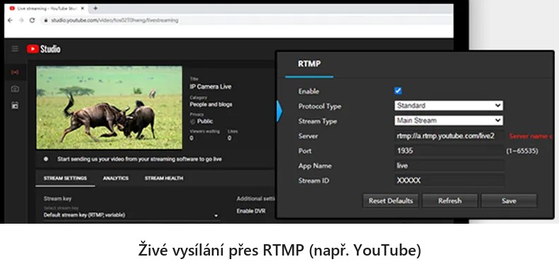 Živé vysílání přes RTMP (např. YouTube) – kamera HICO X4D-M6S Živé vysílání přes RTMP (např. YouTube) – kamera HICO X4D-M6S