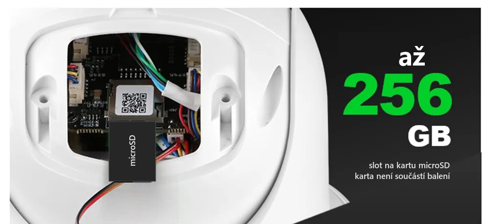Slot na kartu microSD až 256 GB v kameře HICO X4D-M6S Slot na kartu microSD až 256 GB v kameře HICO X4D-M6S